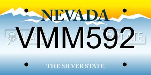 VMM592 Nevada License Plate