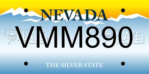VMM890 Nevada License Plate