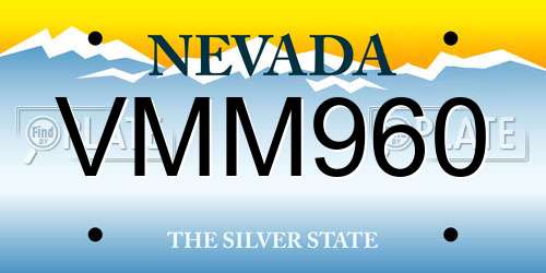 VMM960 Nevada License Plate