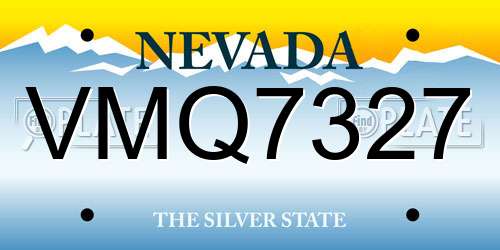 VMQ7327 Nevada License Plate