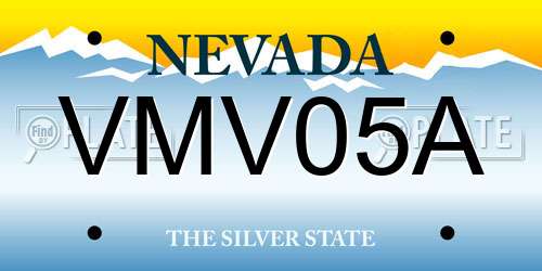 VMV05A Nevada License Plate