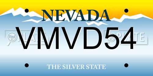 VMVD54 Nevada License Plate