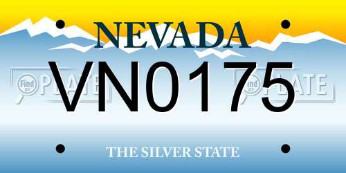 VN0175 Nevada License Plate