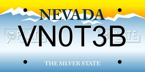 VN0T3B Nevada License Plate