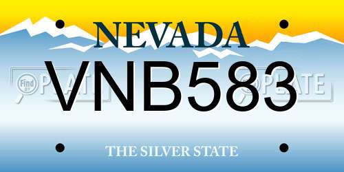 VNB583 Nevada License Plate