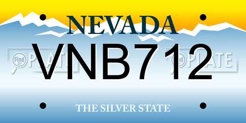 VNB712 Nevada License Plate