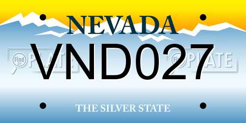 VND027 Nevada License Plate