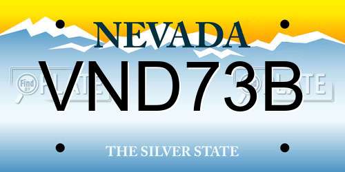 VND73B Nevada License Plate