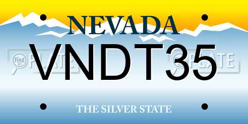 VNDT35 Nevada License Plate