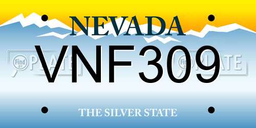 VNF309 Nevada License Plate