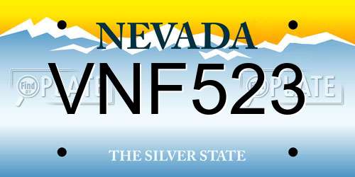 VNF523 Nevada License Plate