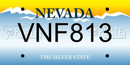 VNF813 Nevada License Plate
