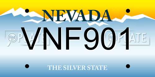 VNF901 Nevada License Plate
