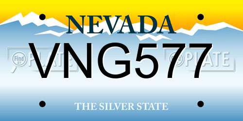 VNG577 Nevada License Plate