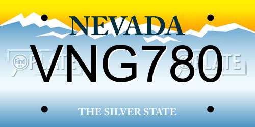 VNG780 Nevada License Plate
