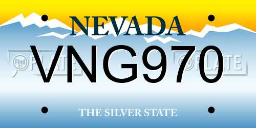VNG970 Nevada License Plate