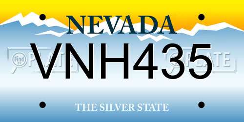 VNH435 Nevada License Plate