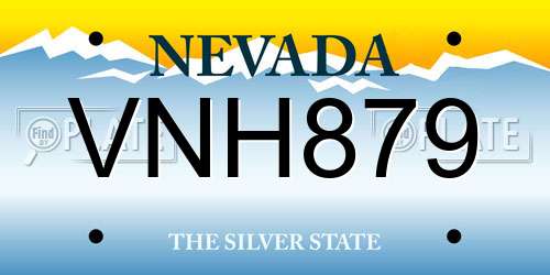 VNH879 Nevada License Plate
