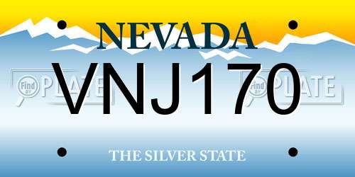 VNJ170 Nevada License Plate