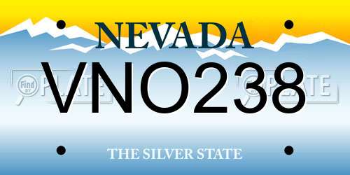 VNO238 Nevada License Plate