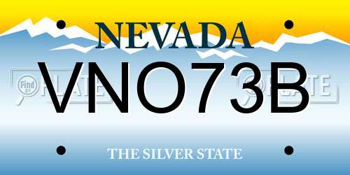 VNO73B Nevada License Plate