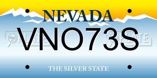 VNO73S Nevada License Plate