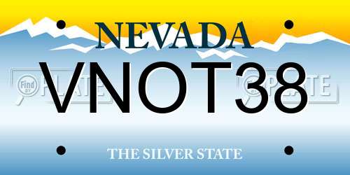 VNOT38 Nevada License Plate