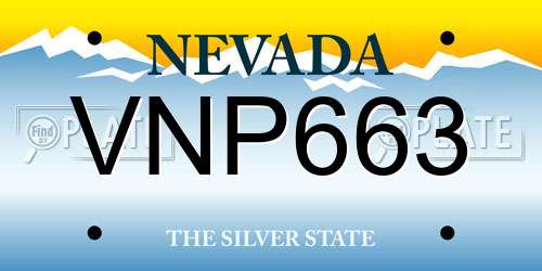 VNP663 Nevada License Plate