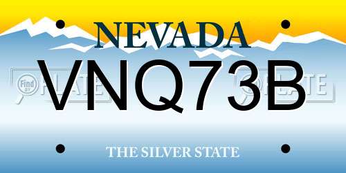 VNQ73B Nevada License Plate
