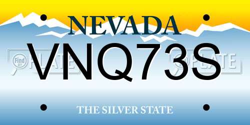 VNQ73S Nevada License Plate