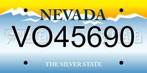 VO45690 Nevada License Plate