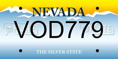 VOD779 Nevada License Plate