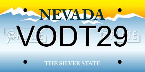 VODT29 Nevada License Plate