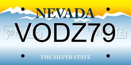 VODZ79 Nevada License Plate