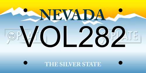 VOL282 Nevada License Plate