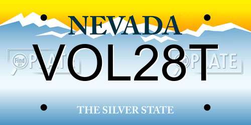 VOL28T Nevada License Plate