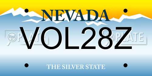 VOL28Z Nevada License Plate