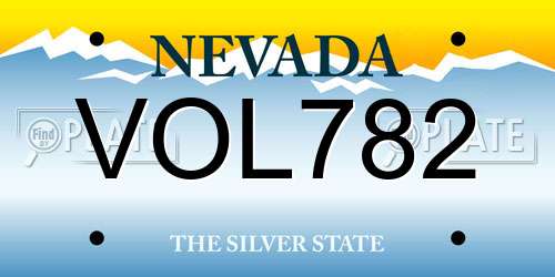 VOL782 Nevada License Plate