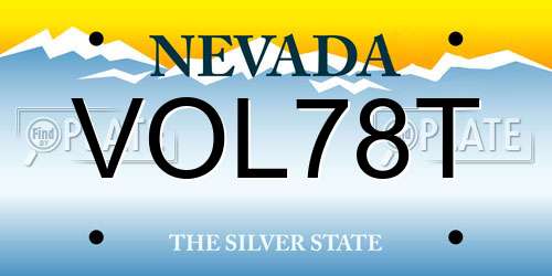 VOL78T Nevada License Plate
