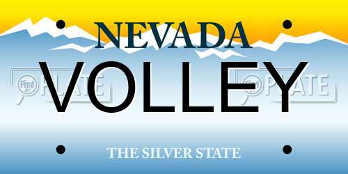 VOLLEY Nevada License Plate