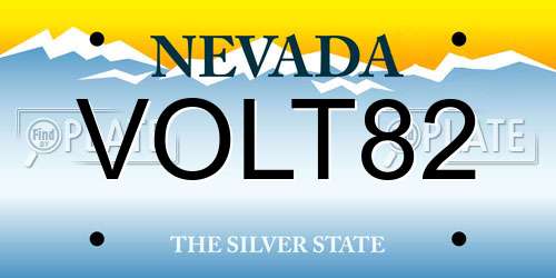 VOLT82 Nevada License Plate