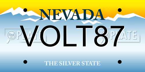 VOLT87 Nevada License Plate