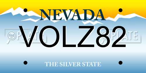 VOLZ82 Nevada License Plate