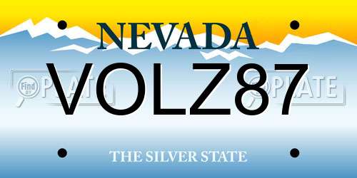 VOLZ87 Nevada License Plate
