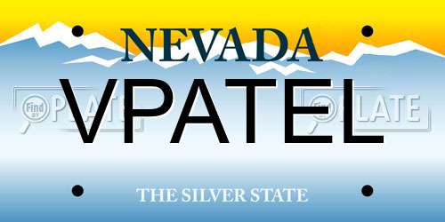 VPATEL Nevada License Plate