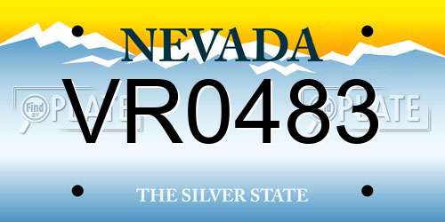 VR0483 Nevada License Plate