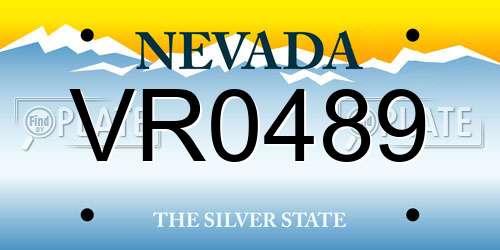 VR0489 Nevada License Plate