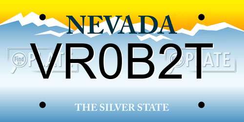 VR0B2T Nevada License Plate