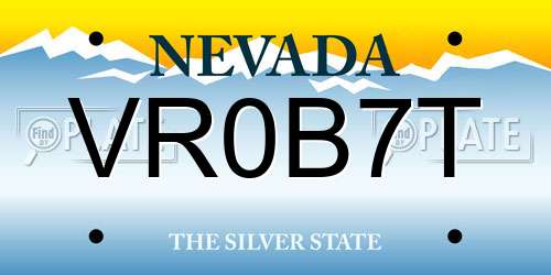 VR0B7T Nevada License Plate