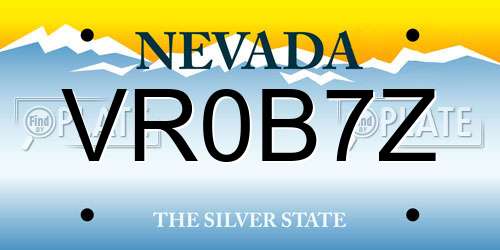 VR0B7Z Nevada License Plate